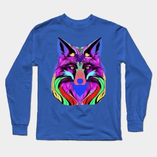 COLOURFUL FOX HEAD Long Sleeve T-Shirt